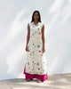 Sleeveless High Neck Kurta with Slip- Ivory