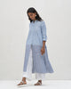 Serene Panel Kurta - Blue & White