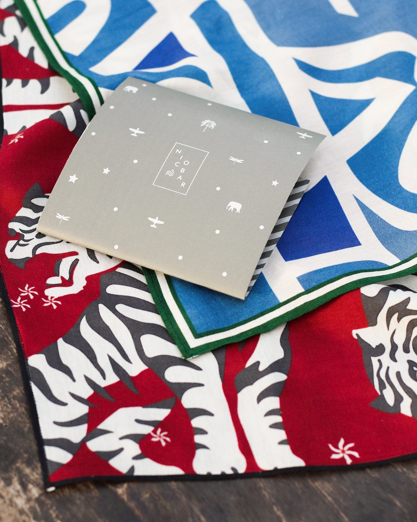 Roar Pocket Square - Red & Blue