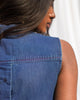 Sleeveless Zipper Top - Blue