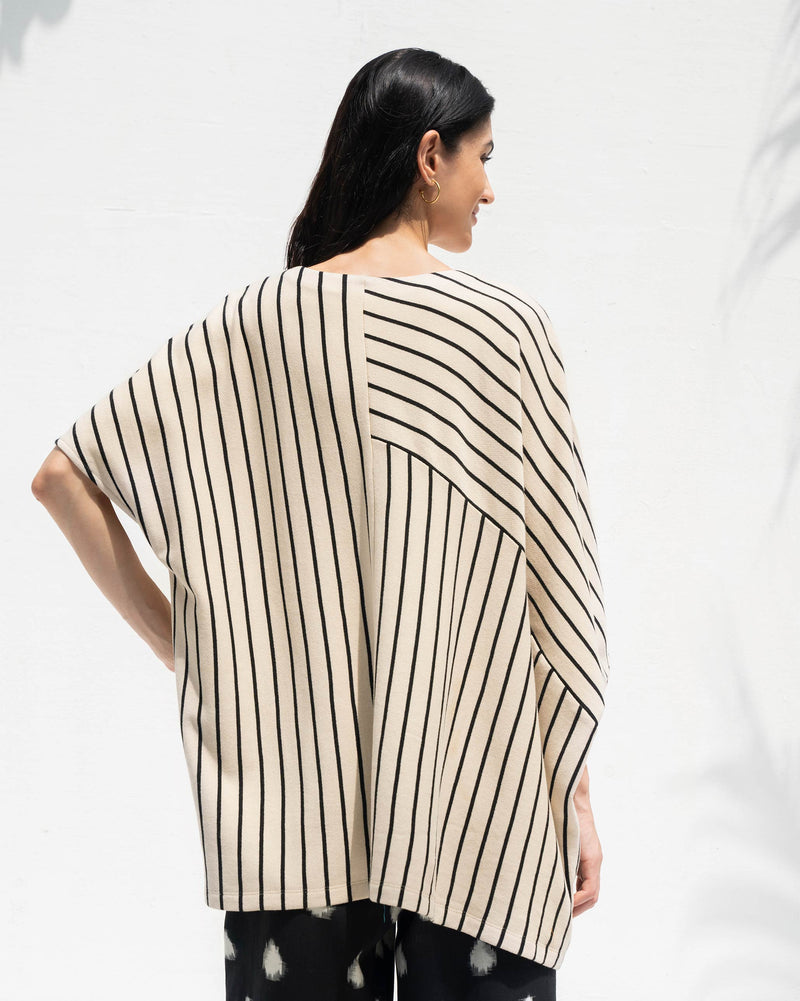 Serena Top - Beige & Black