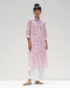 Smocked Back Kurta - Pink & Ivory