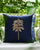Golden Palm Cushion Cover - Indigo