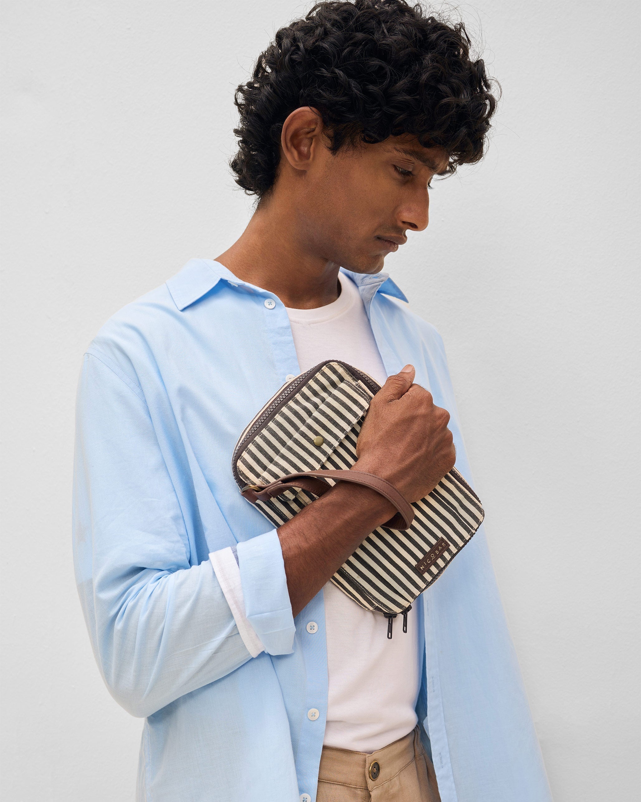 Gadget Pouch - Charcoal Stripes