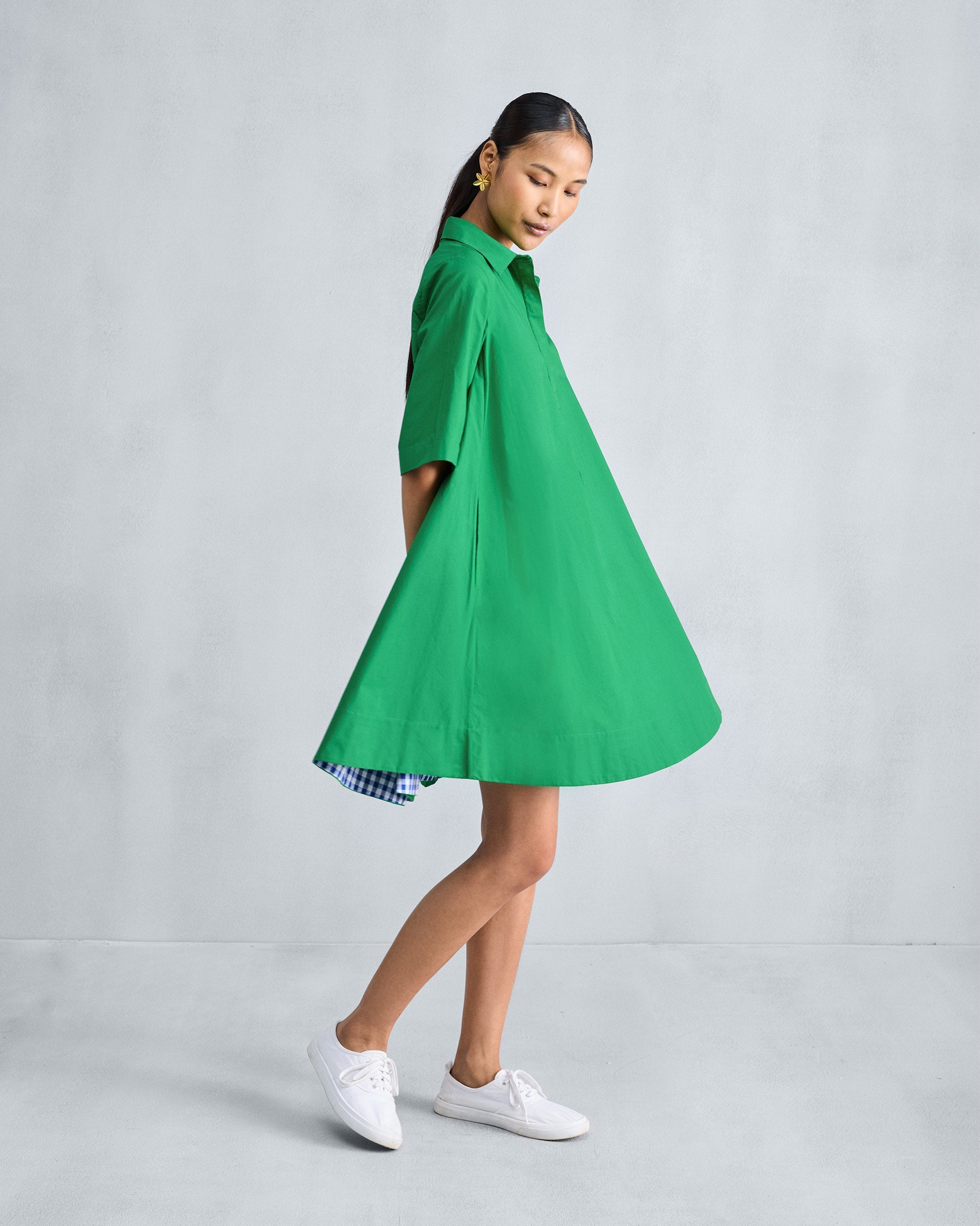 A-line Short Dress - Green