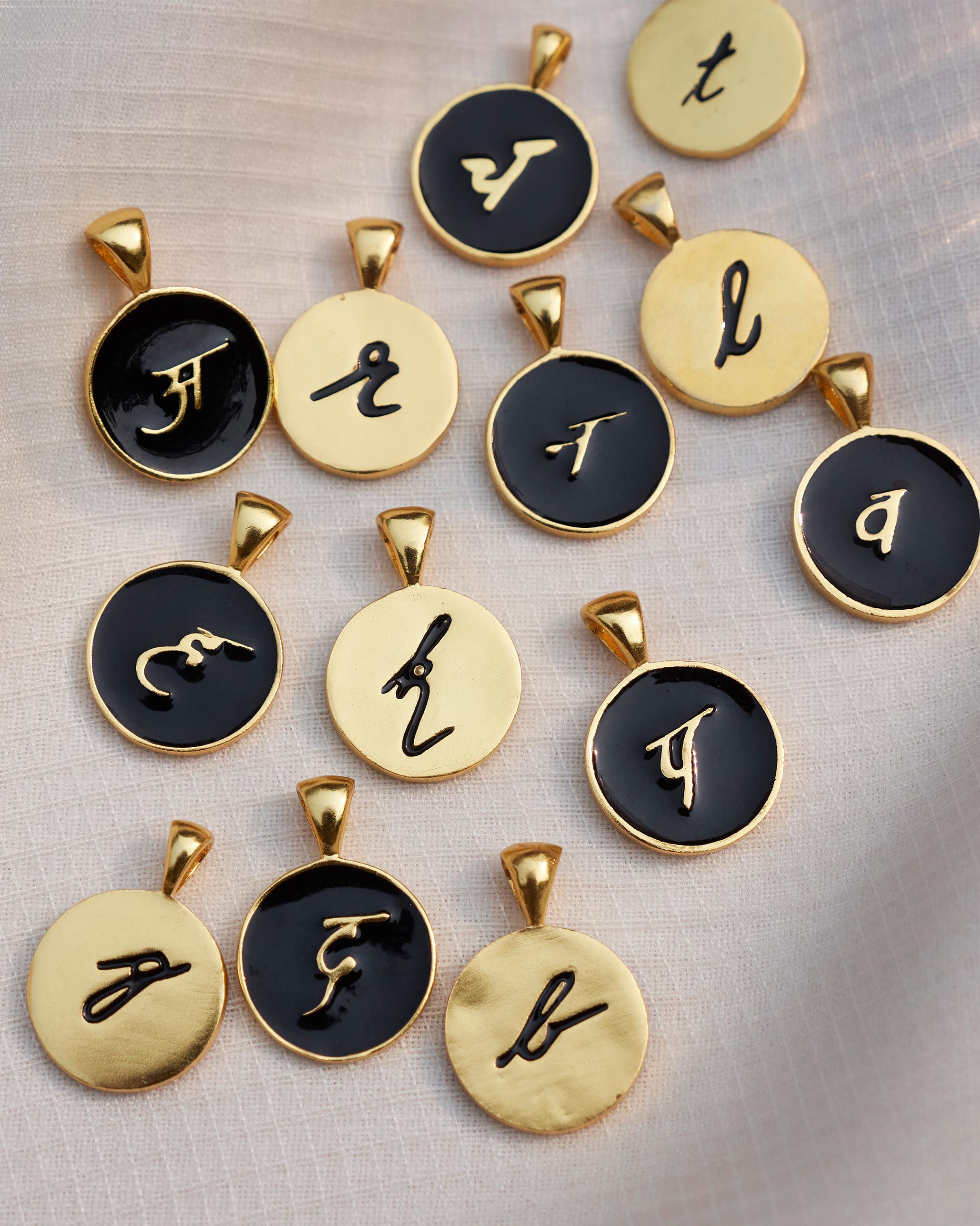 Alphabet Y Charm- Black & Gold