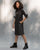 Bow Tie Shift Dress - Charcoal