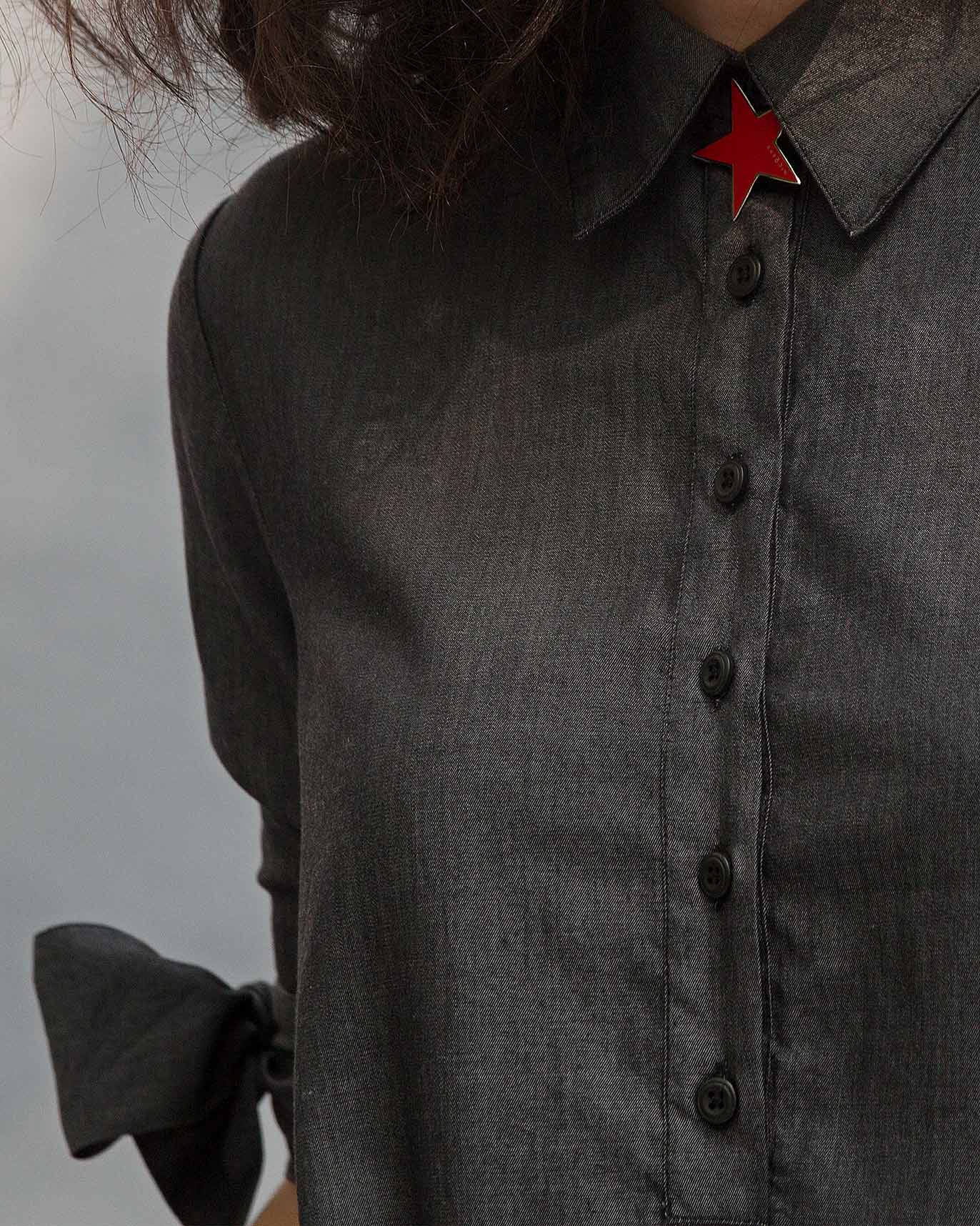 Bow Tie Shift Dress - Charcoal