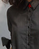 Bow Tie Shift Dress - Charcoal