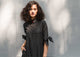 Bow Tie Shift Dress - Charcoal