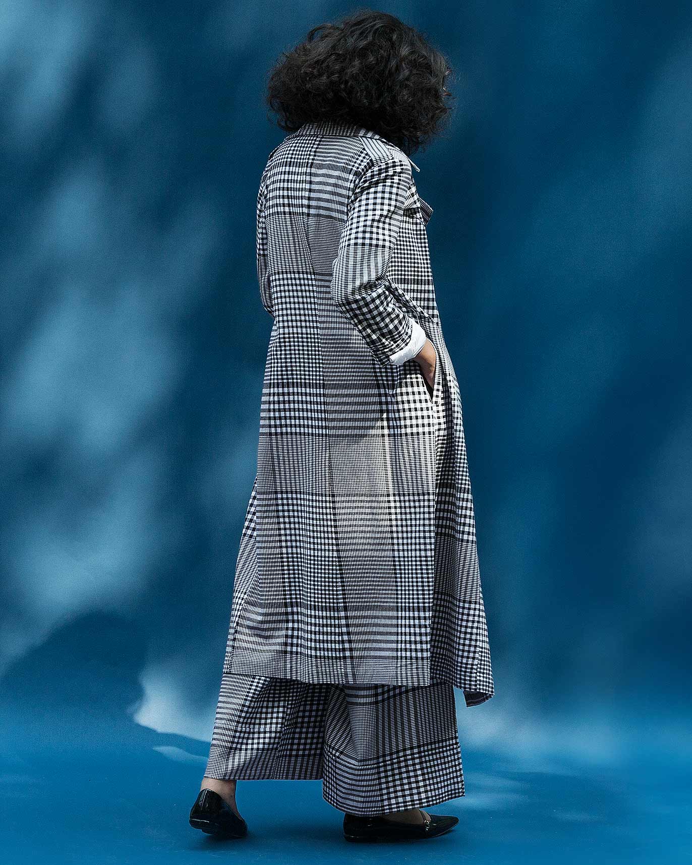 Checkered Trench Coat
