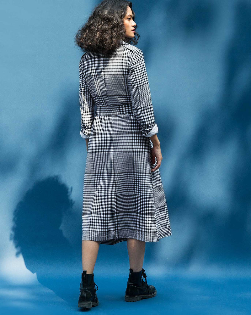 Checkered Trench Coat
