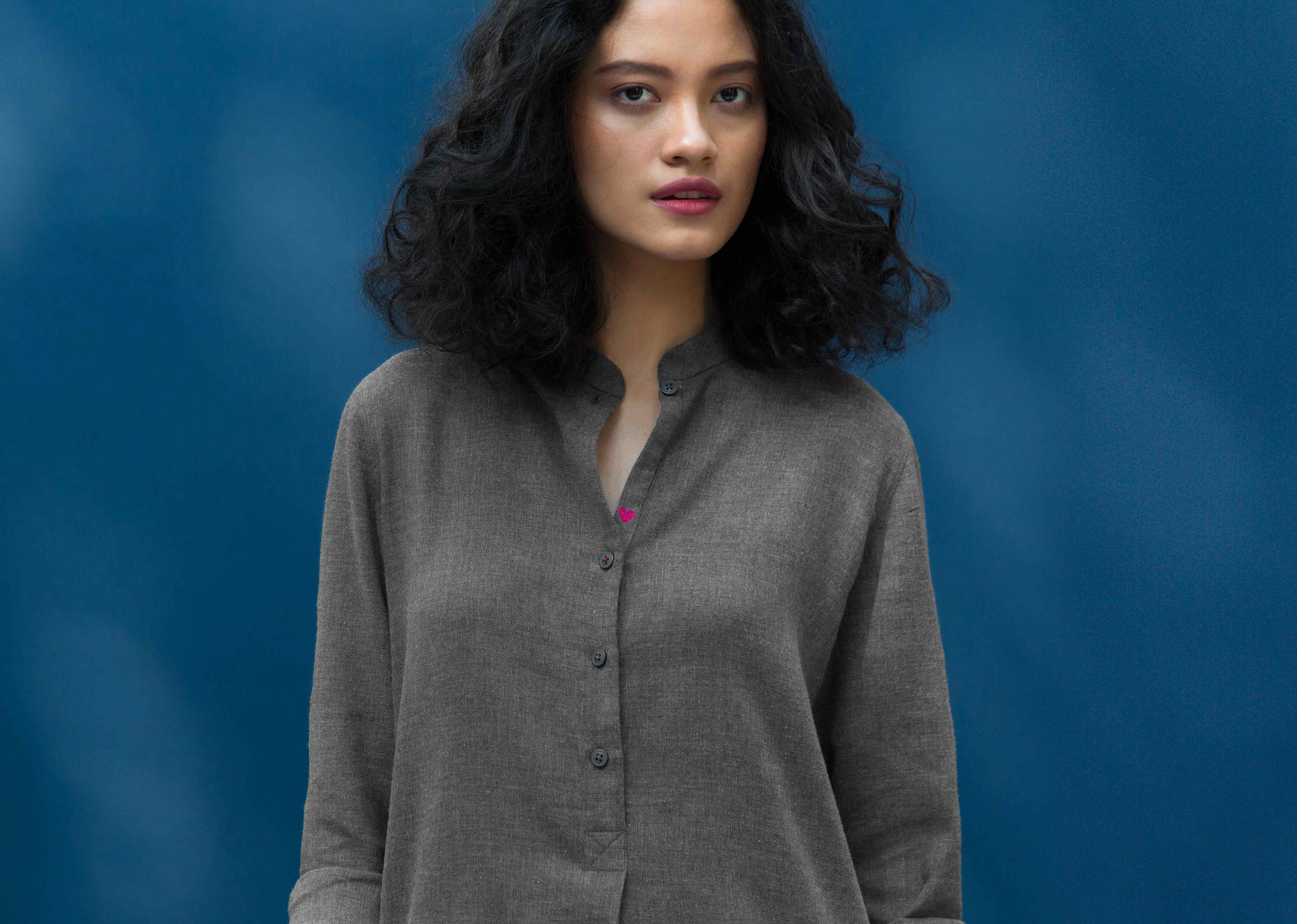 Classic Mid Length Kurta - Charcoal