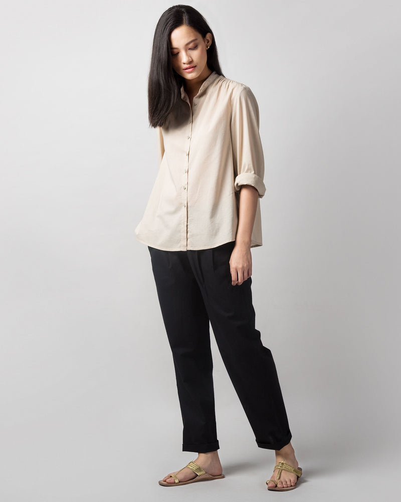 Pleated Narrow Pants - Black