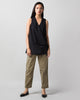 Pleated Narrow Pants - Olive