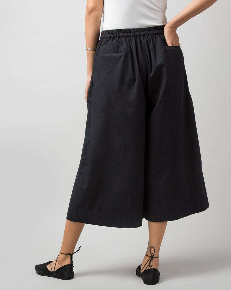 Double Pleat Culotte - Black