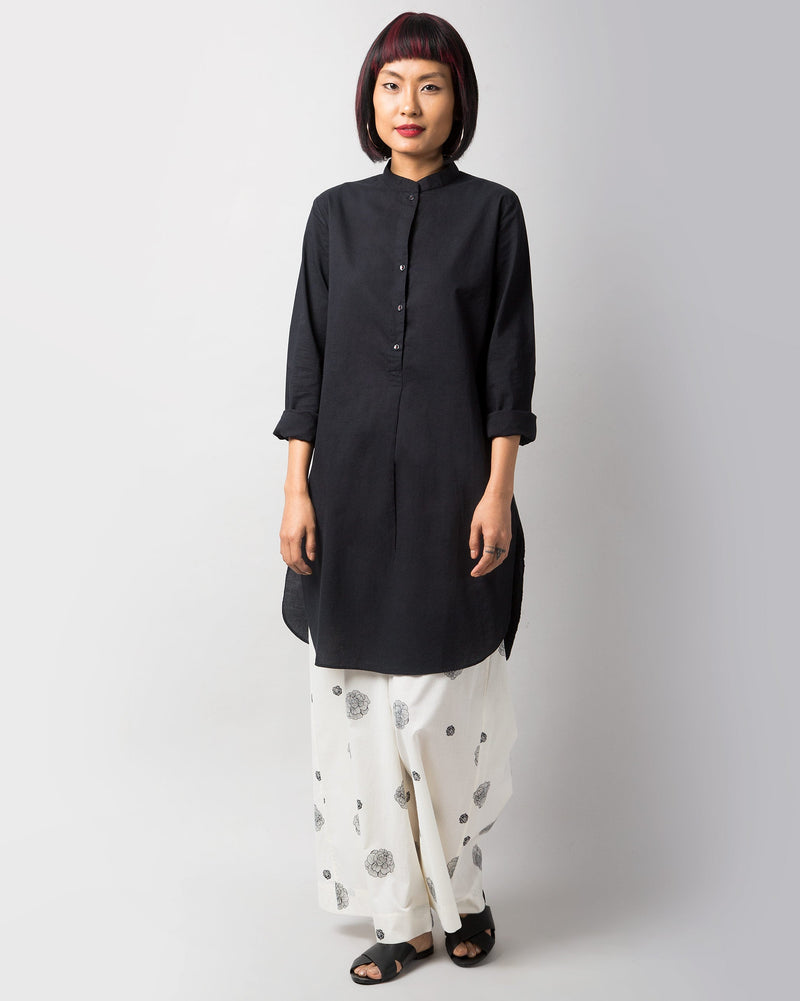Classic Mid-Length Kurta - Black