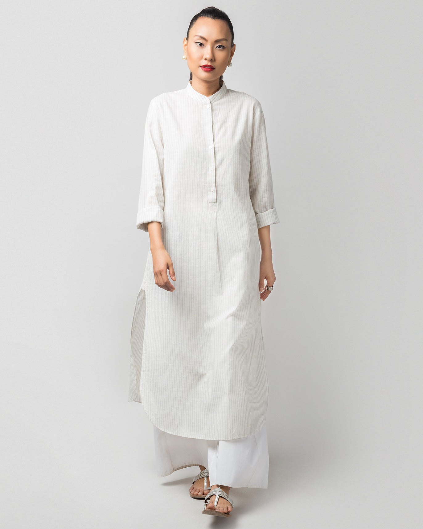 Classic Long-Length Kurta - Grey