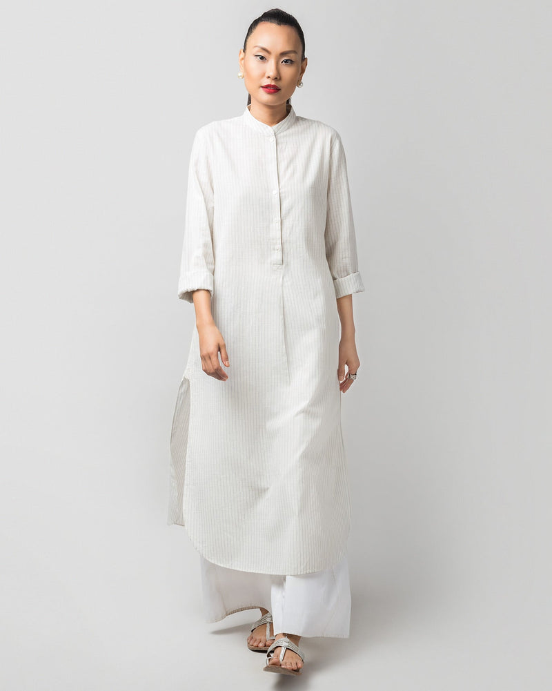 Classic Long-Length Kurta - Grey