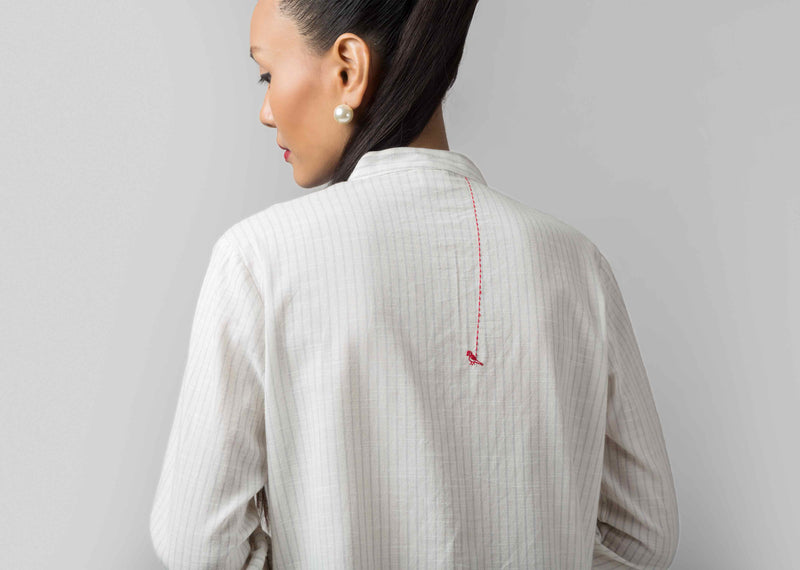 Classic Long-Length Kurta - Grey