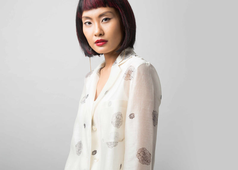 Flutter Jacket - Ivory & Black
