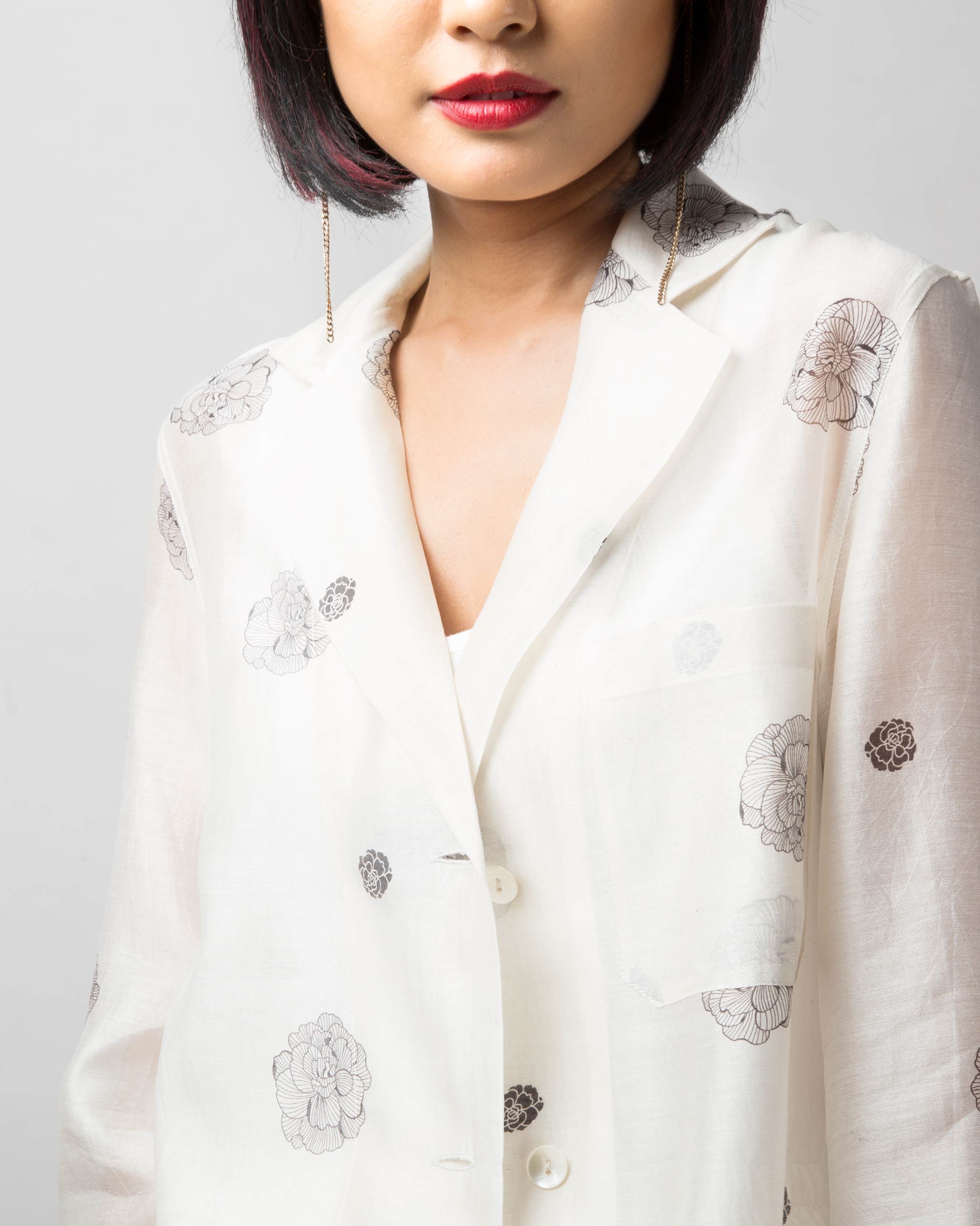 Flutter Jacket - Ivory & Black