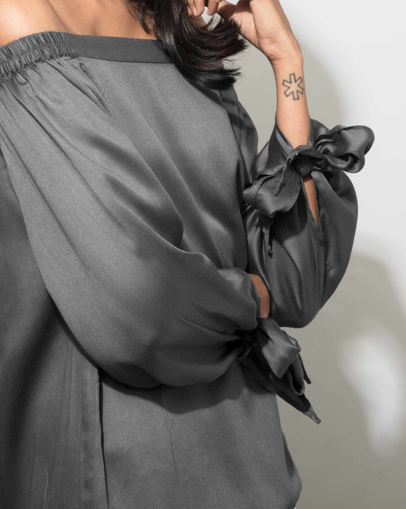 Cinched Top - Charcoal