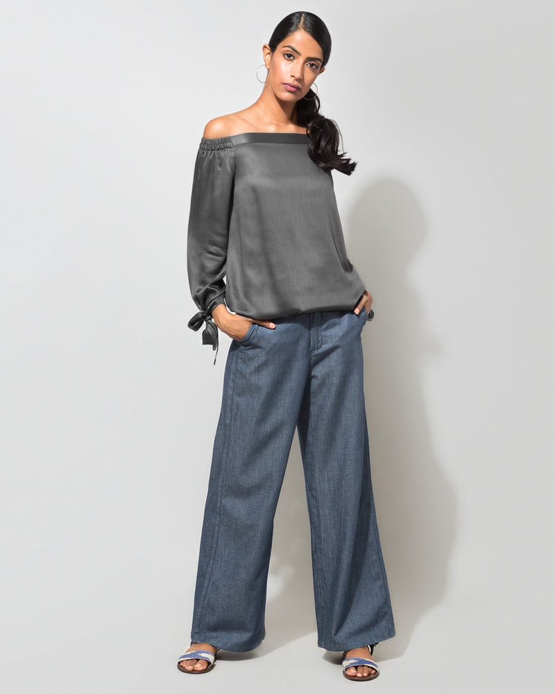Cinched Top - Charcoal