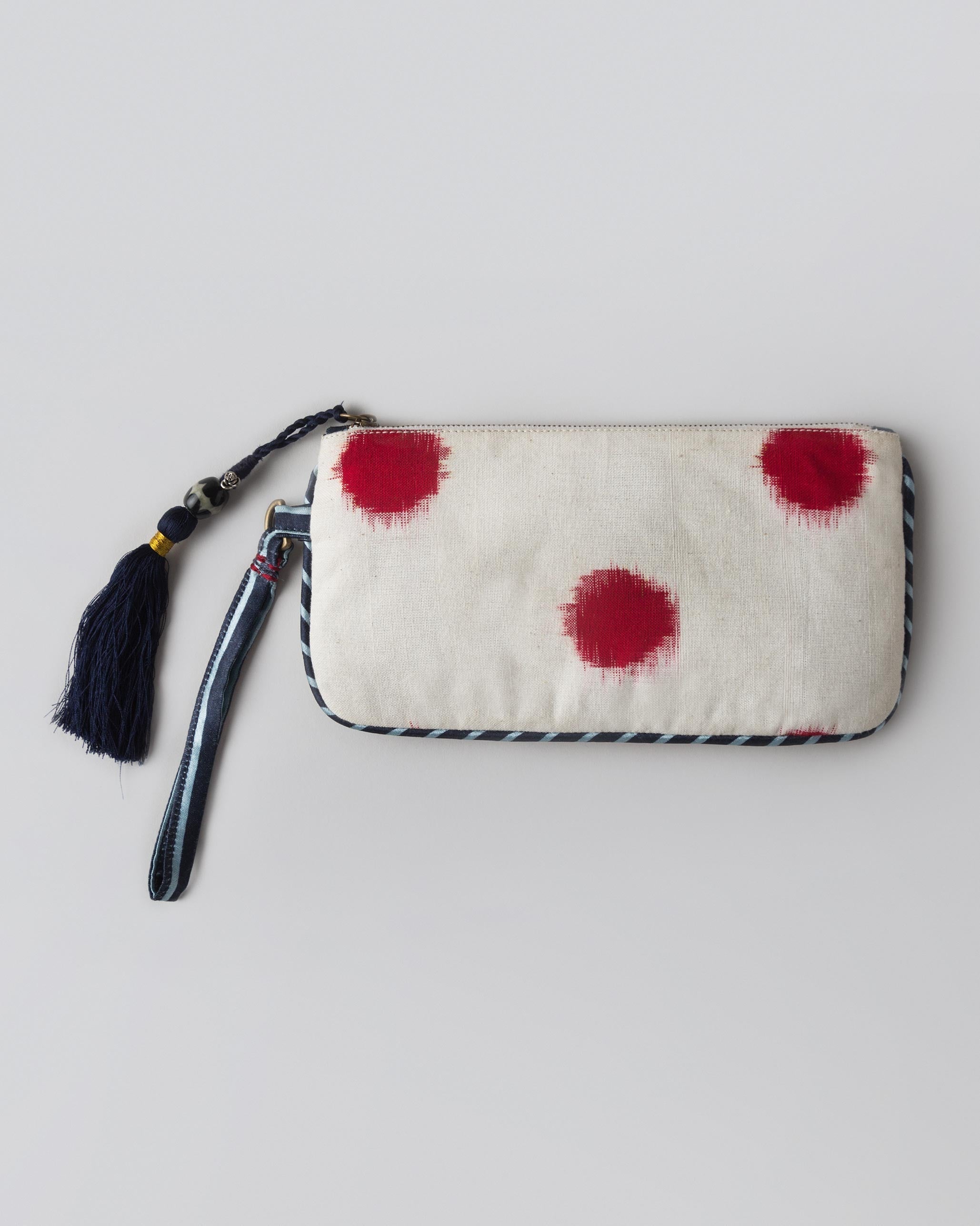 Ikat Pouch -  Indigo & Ivory
