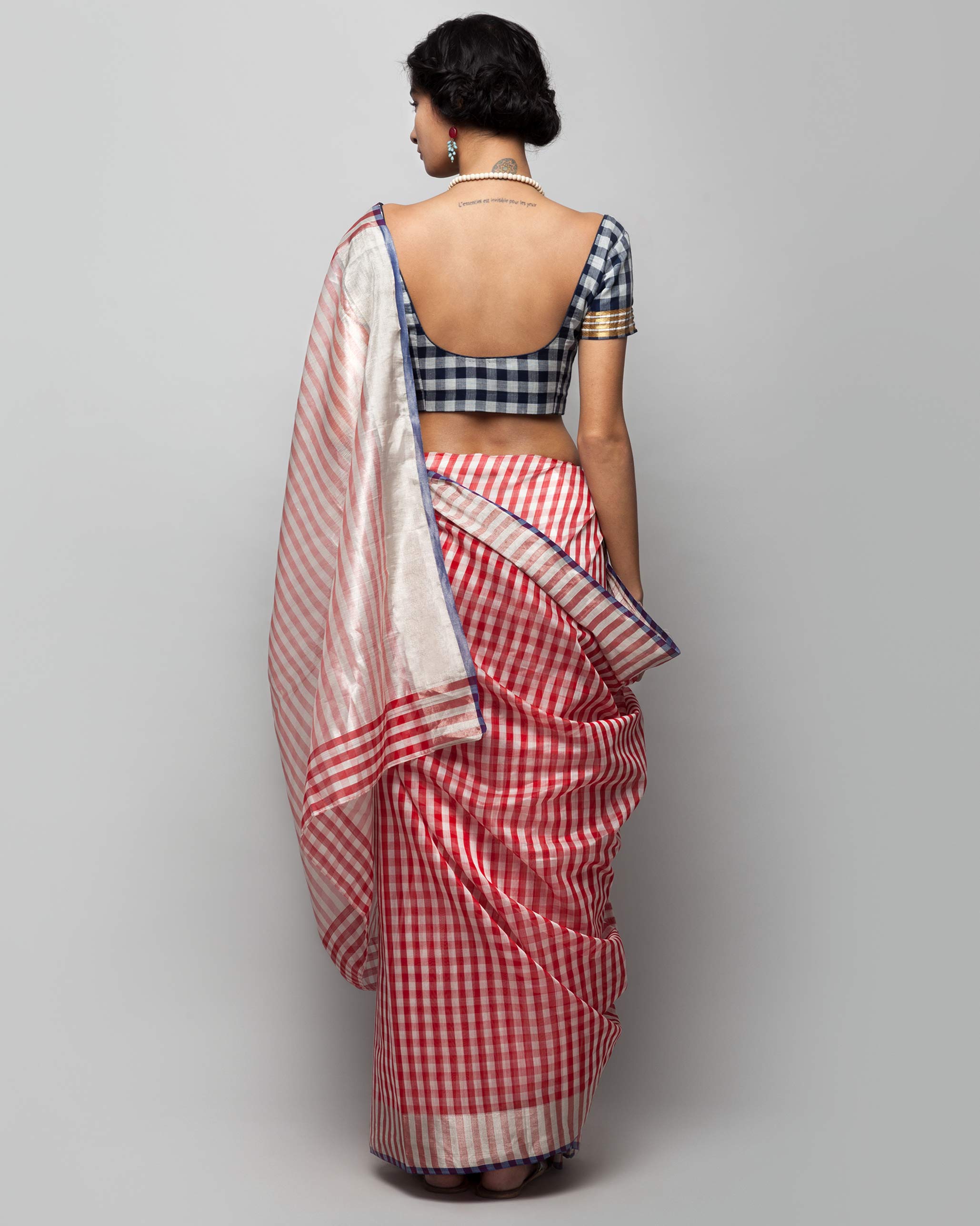 Aka Chanderi Sari