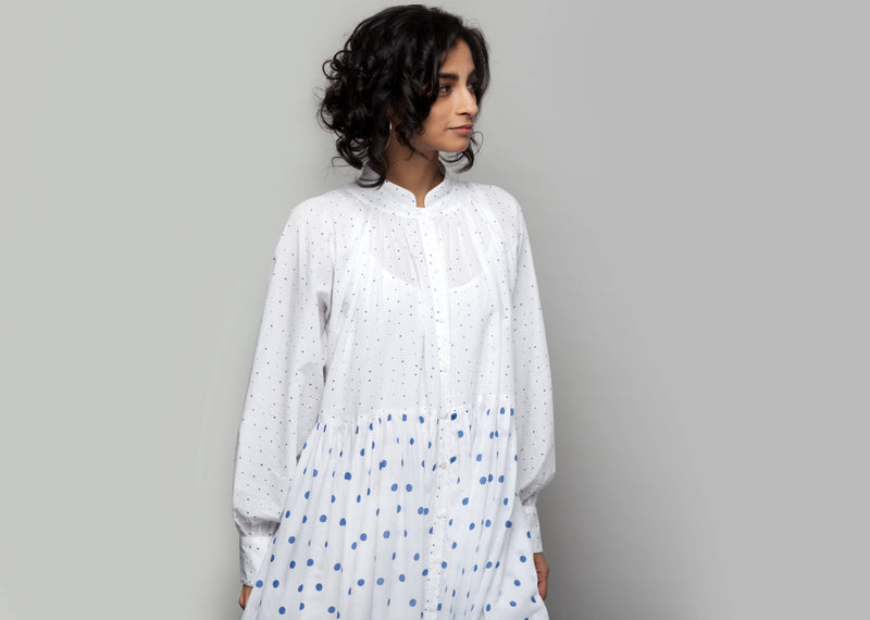 Miya Button-front Printed Dress & Slip Set