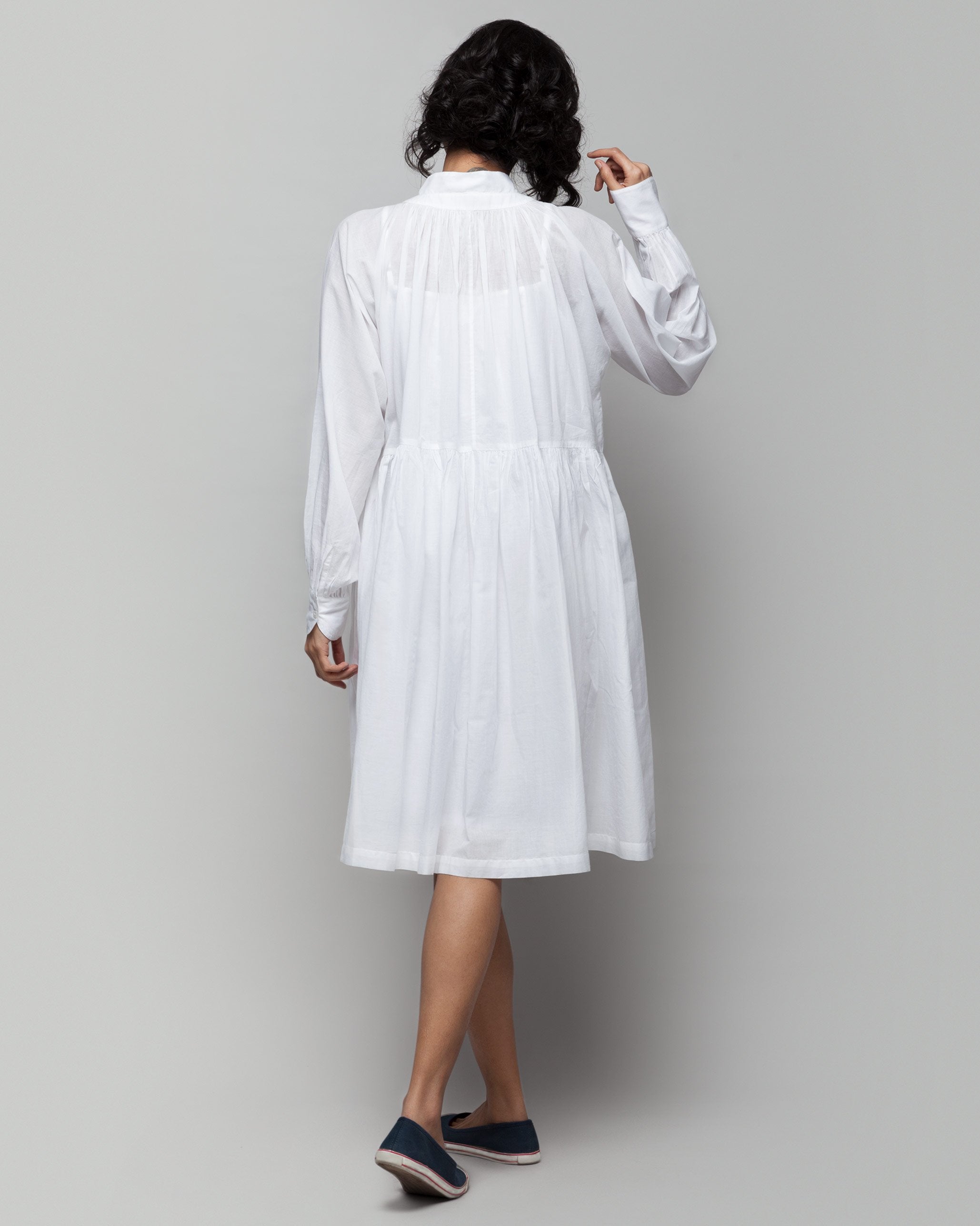 Miya Button-front Plain Dress & Slip Set