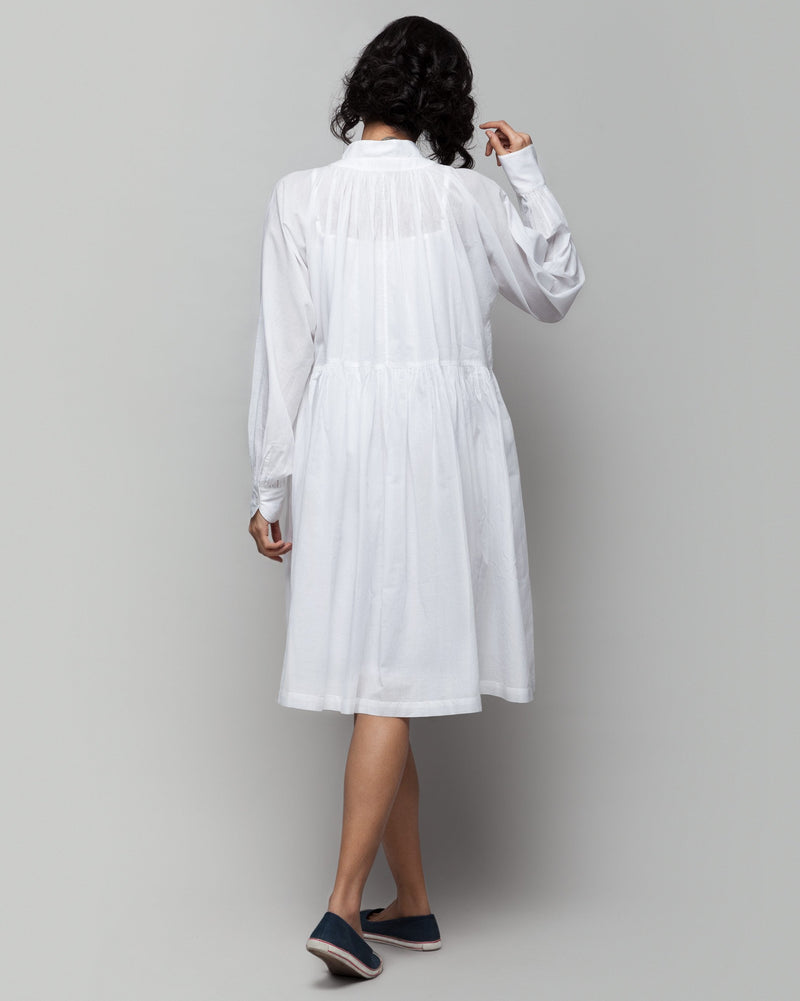Miya Button-front Plain Dress & Slip Set