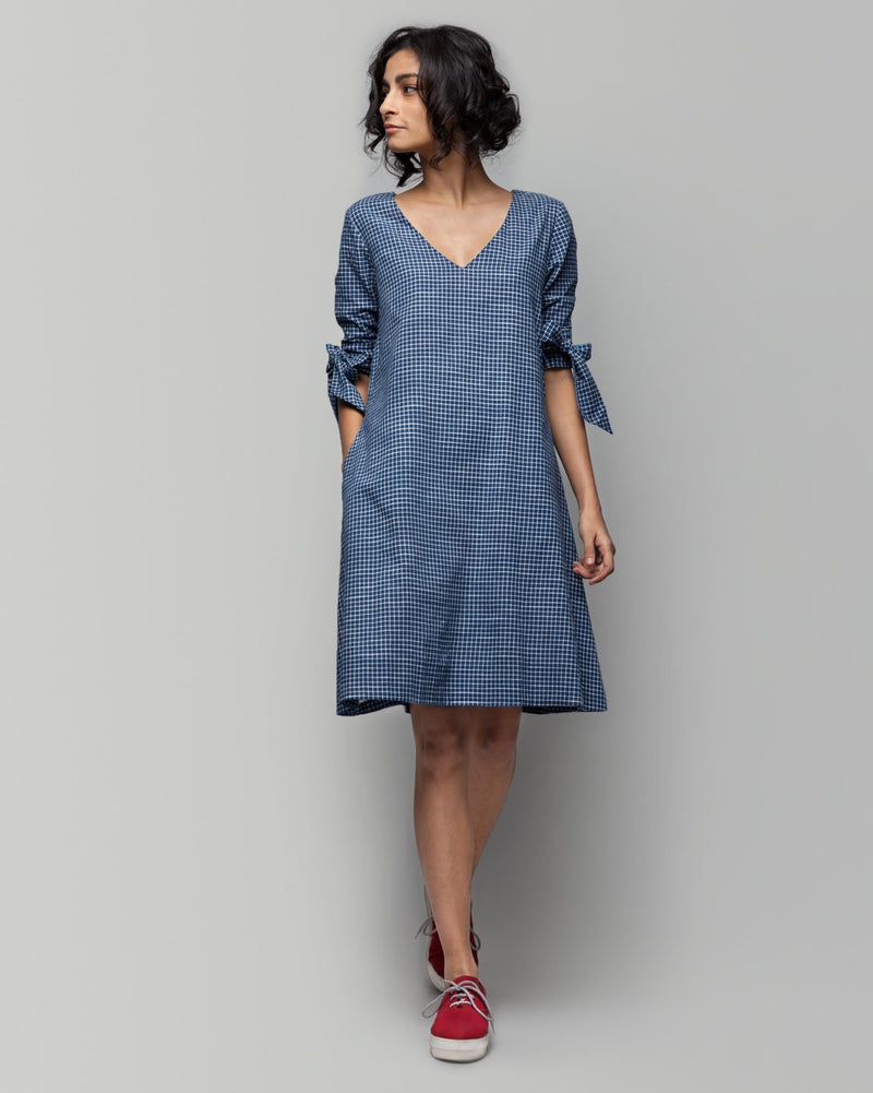 Coco Check Dress - Blue Base