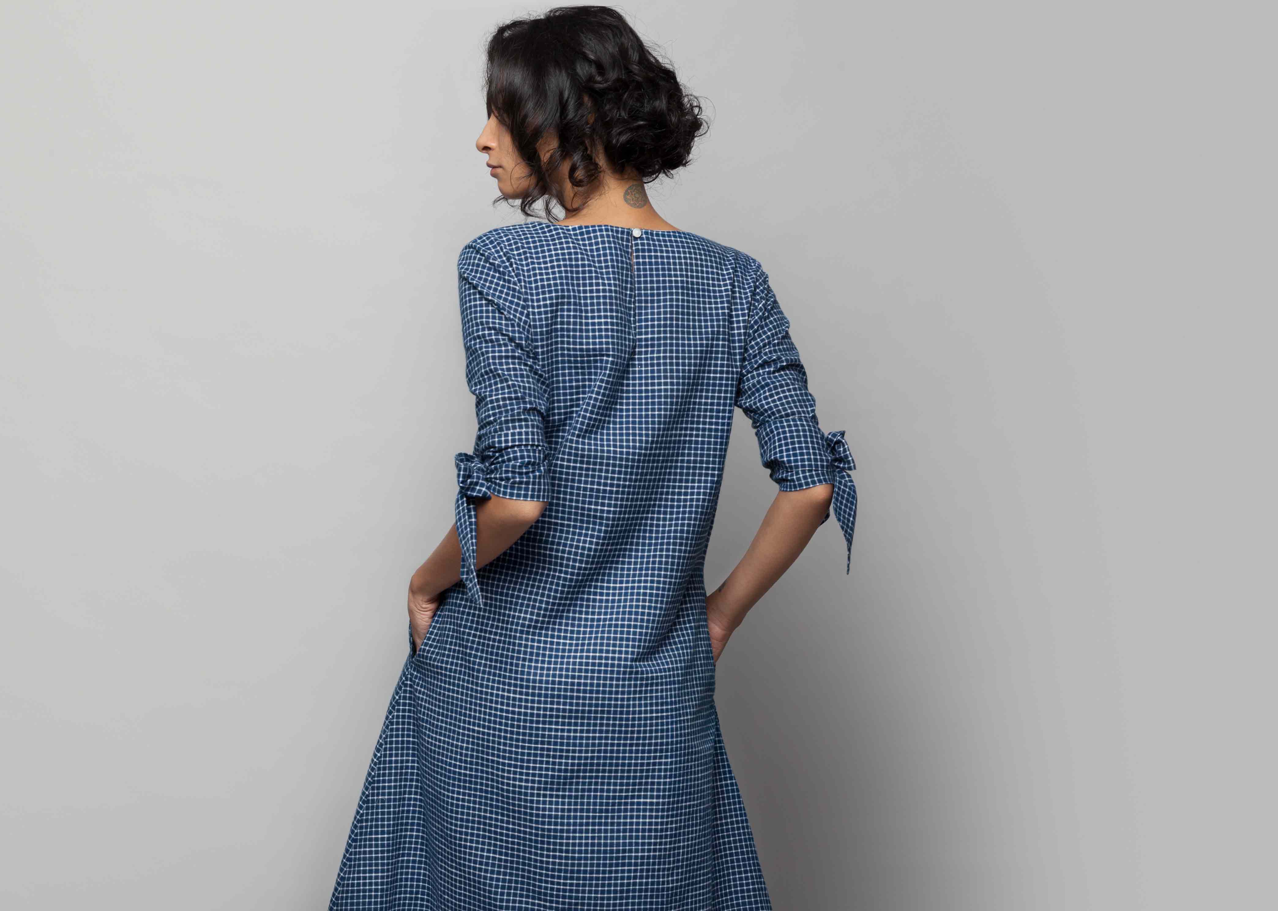 Coco Check Dress - Blue Base