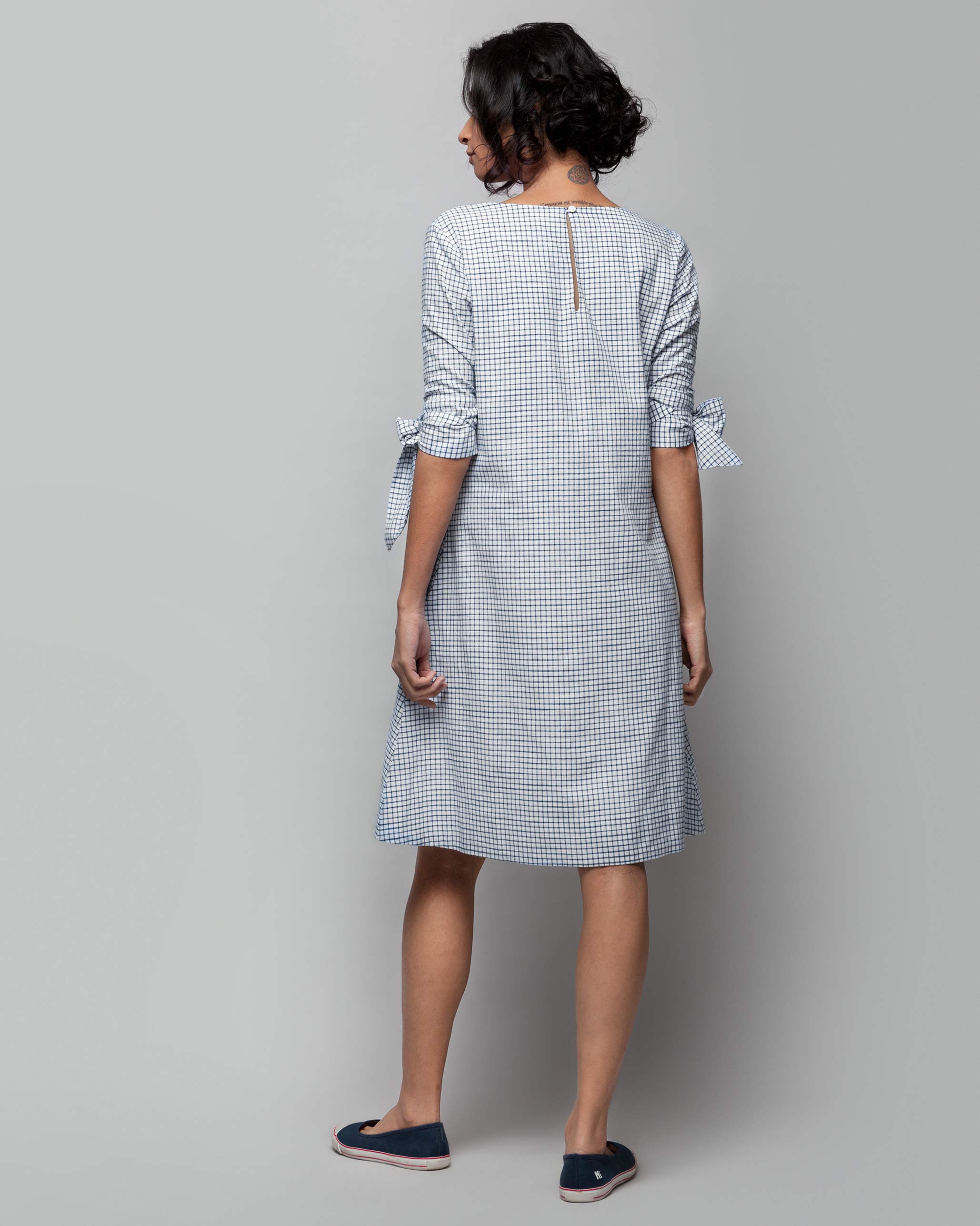 Coco Check Dress - White Base