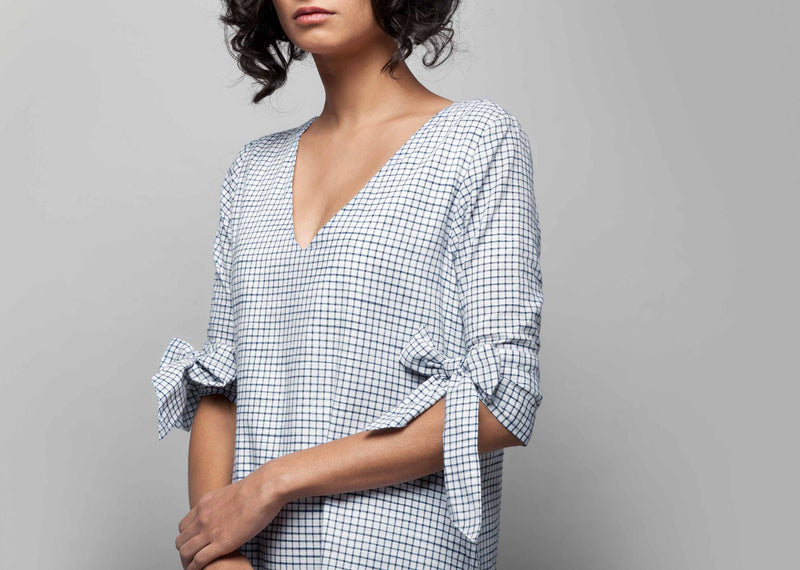 Coco Check Dress - White Base