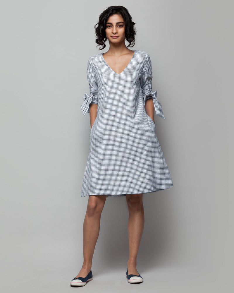 Coco Check Dress - White Base