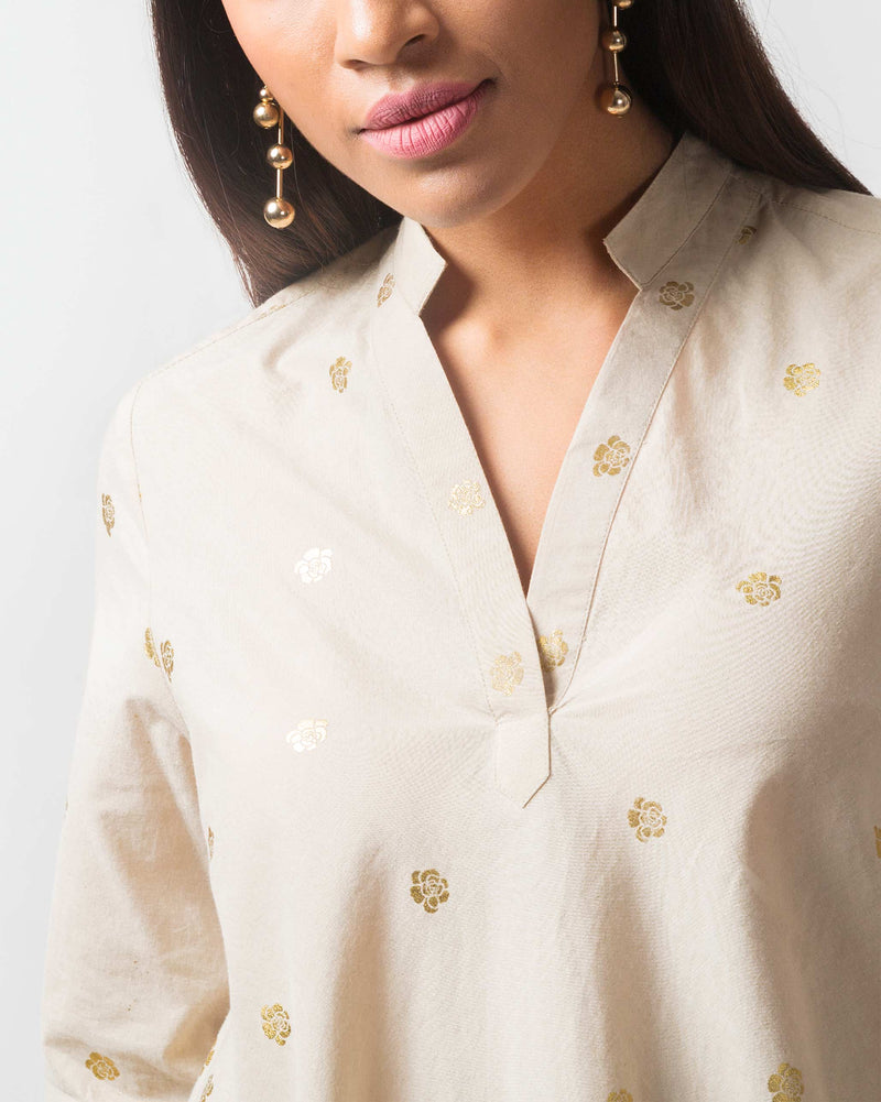 Greet The Sun Kurta - Taupe