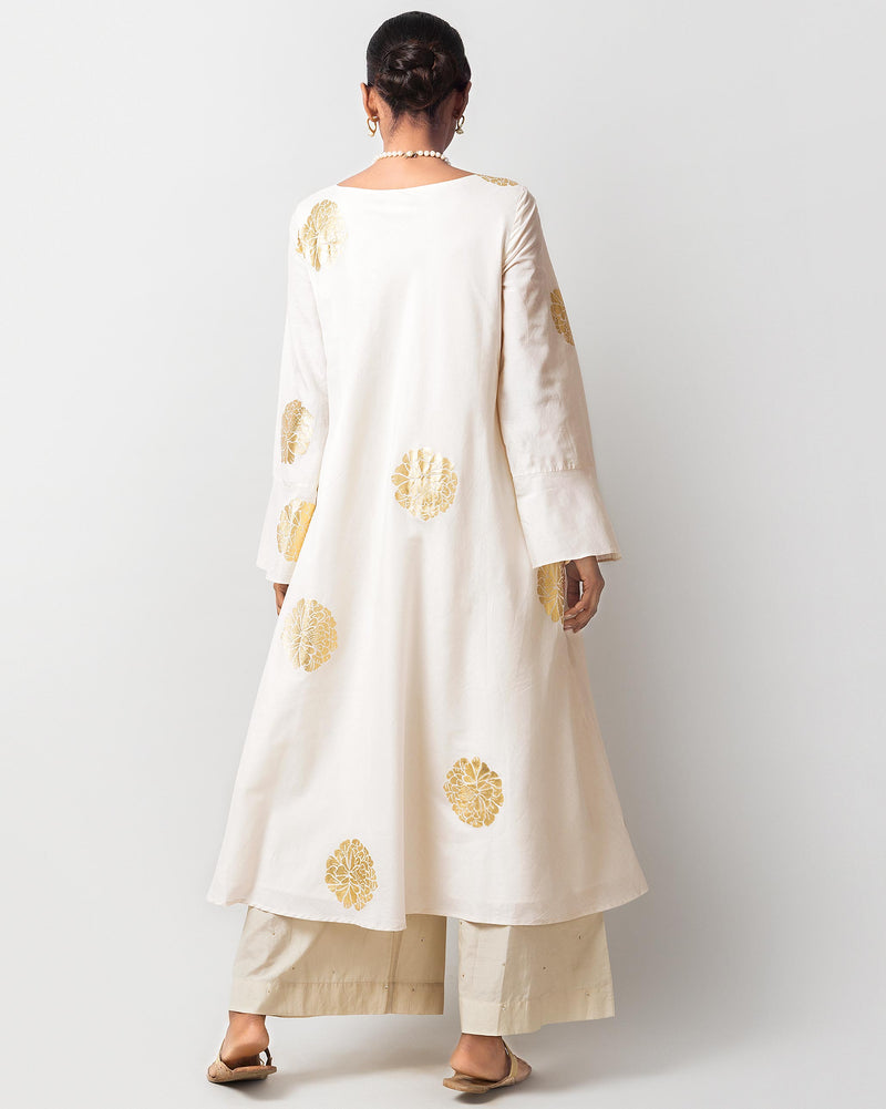 Boat Neck Kurta - Ivory