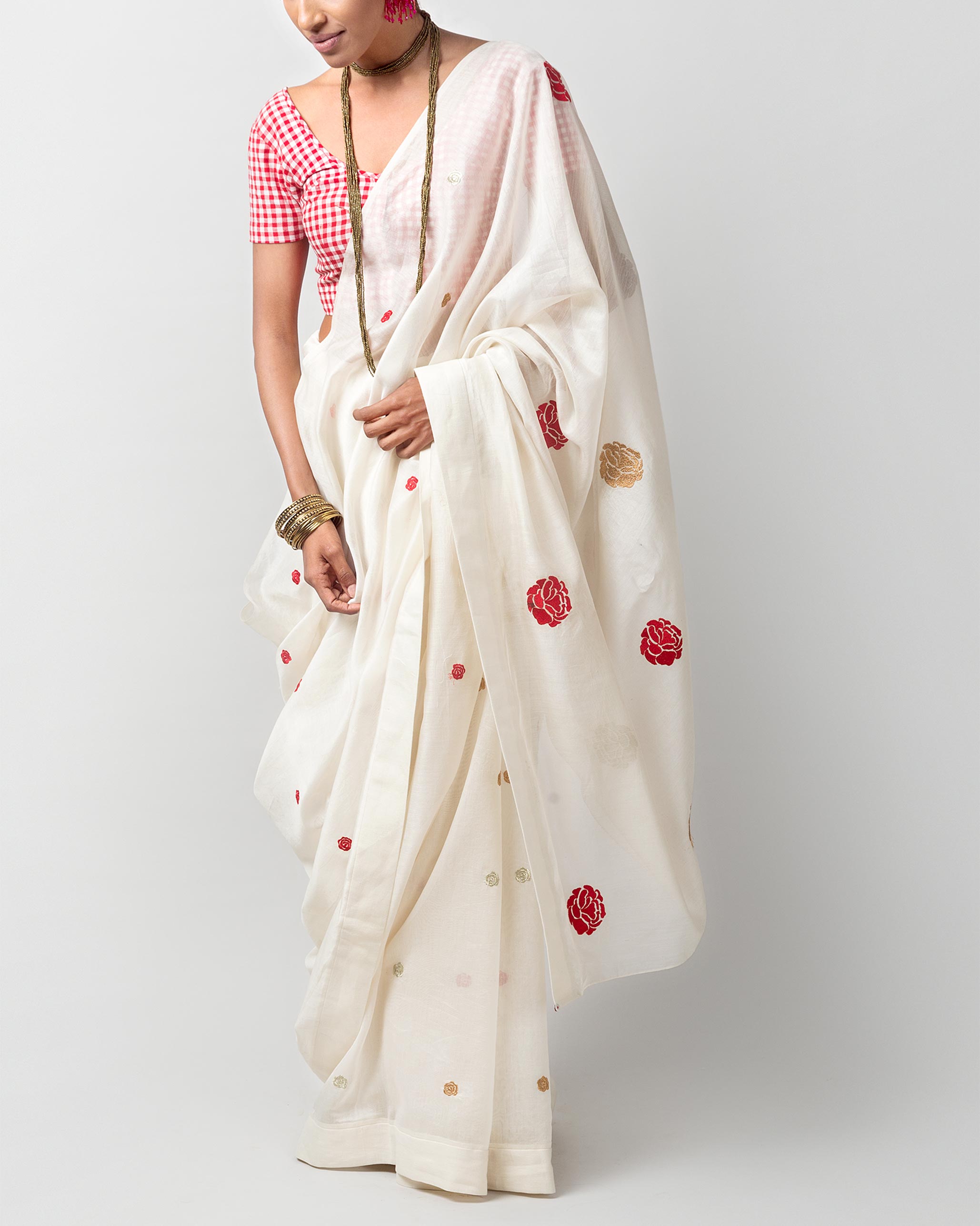 Peony Sari - Ivory