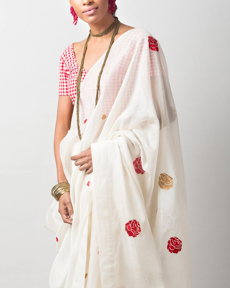Peony Sari - Ivory
