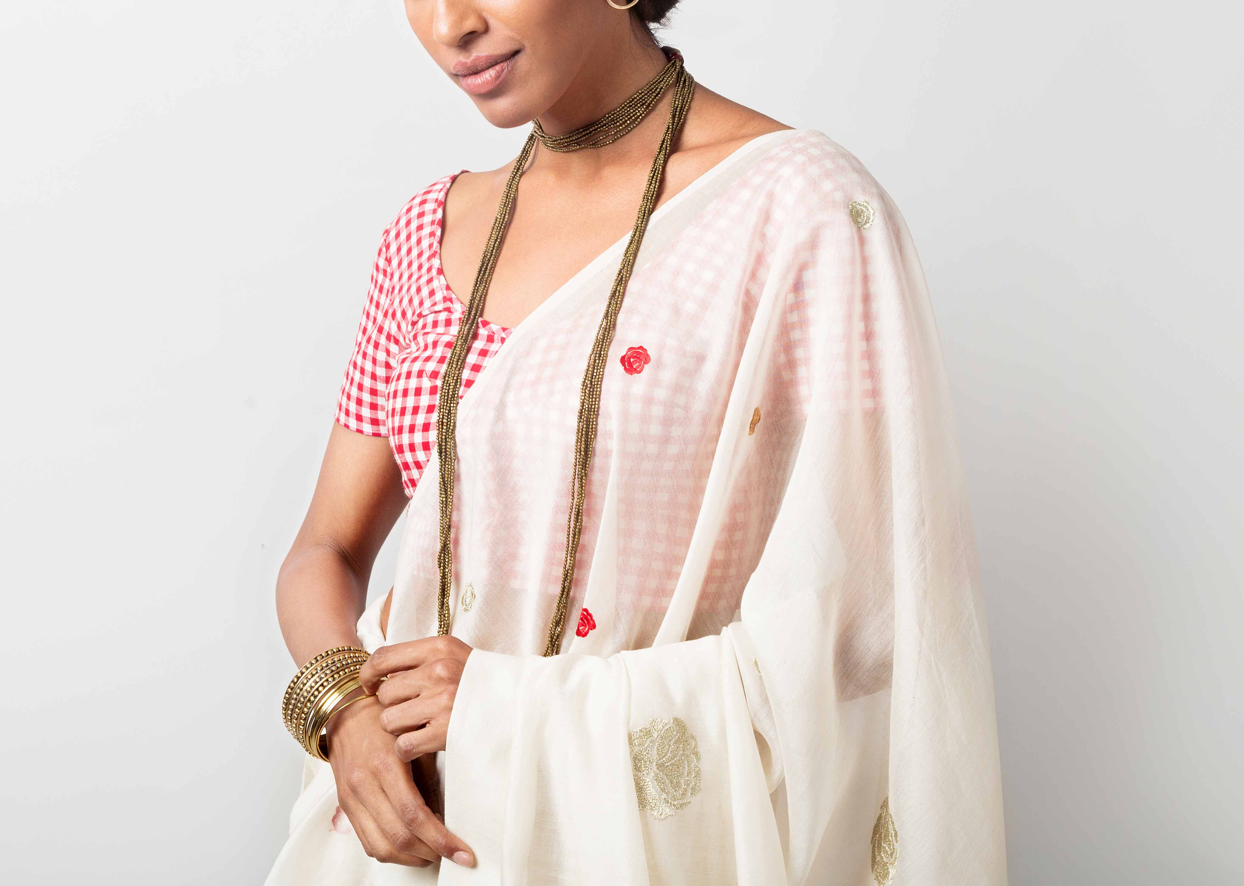 Peony Sari - Ivory