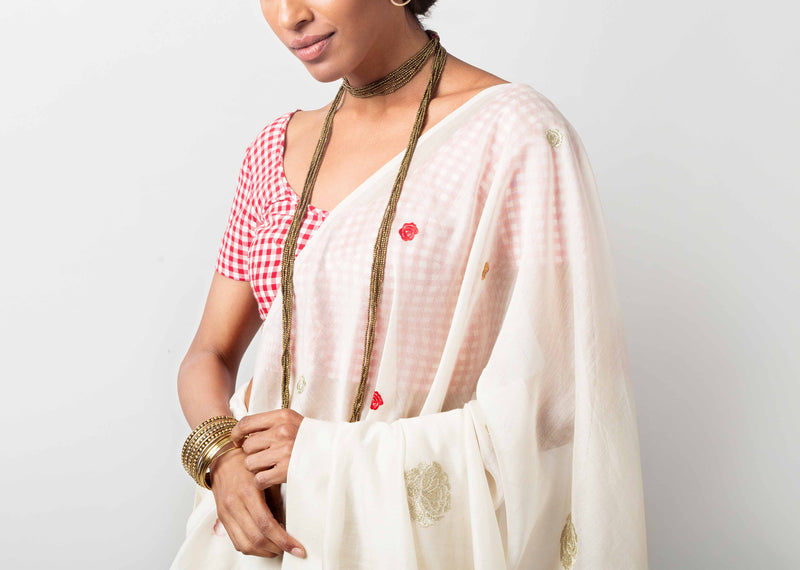 Peony Sari - Ivory