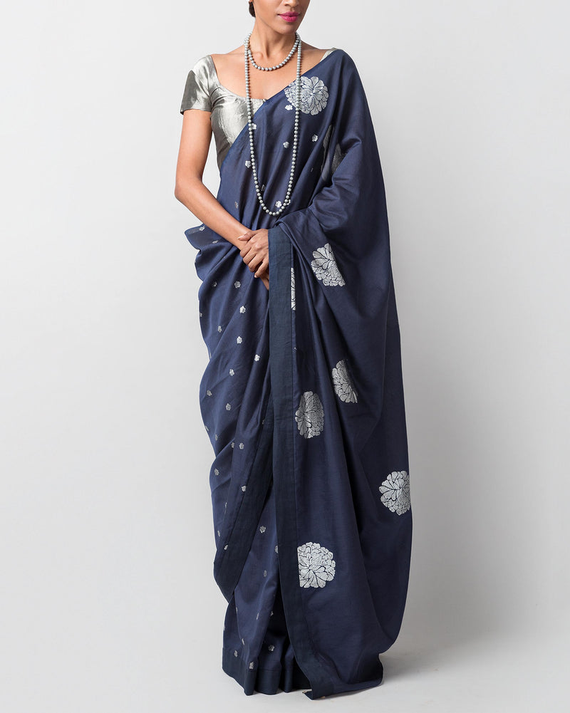 Autumn Bloom Sari - Blue