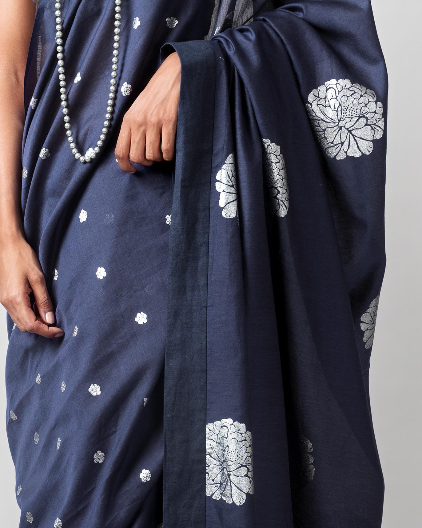 Autumn Bloom Sari - Blue