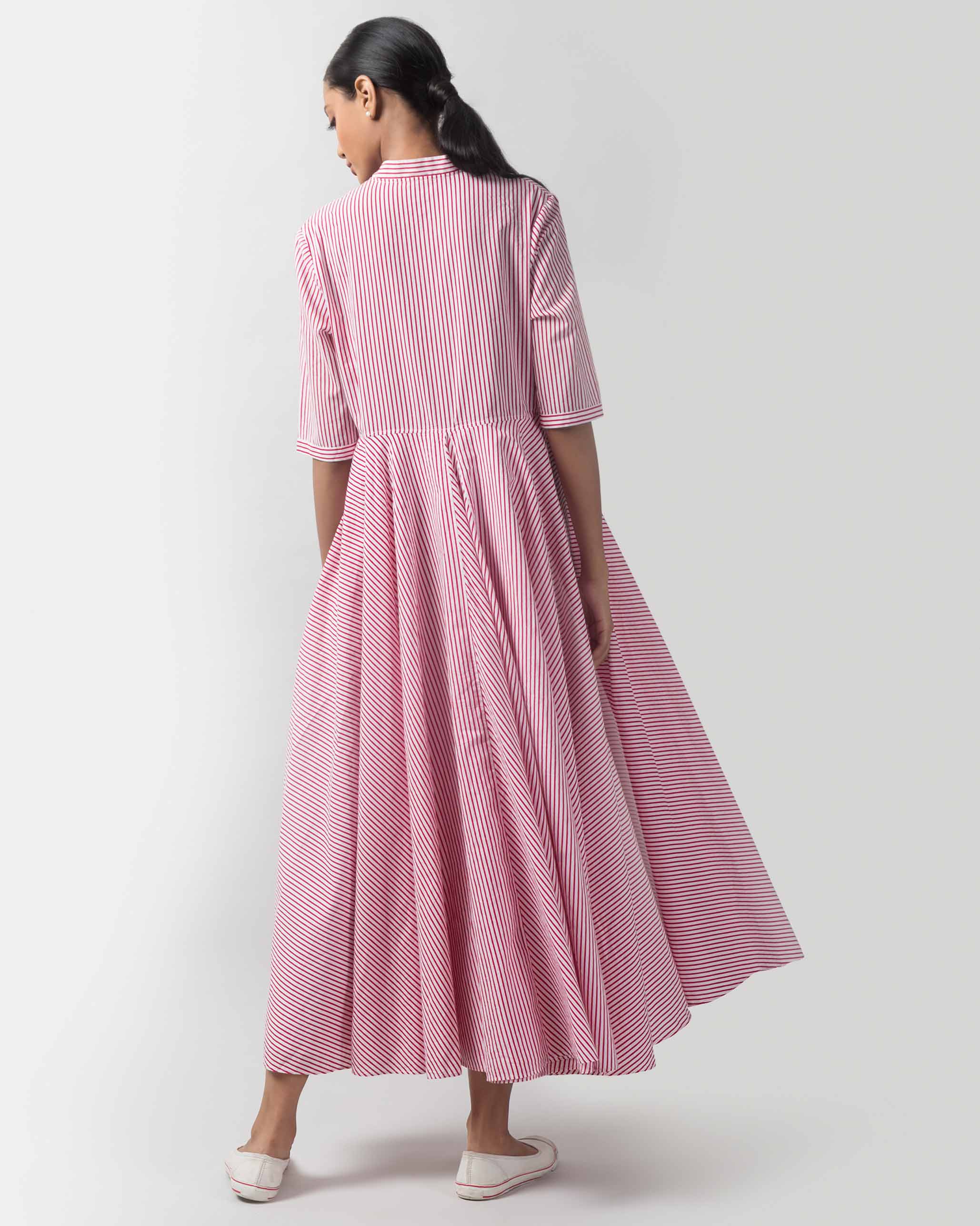 Akura Maxi Stripe Dress - Red & White