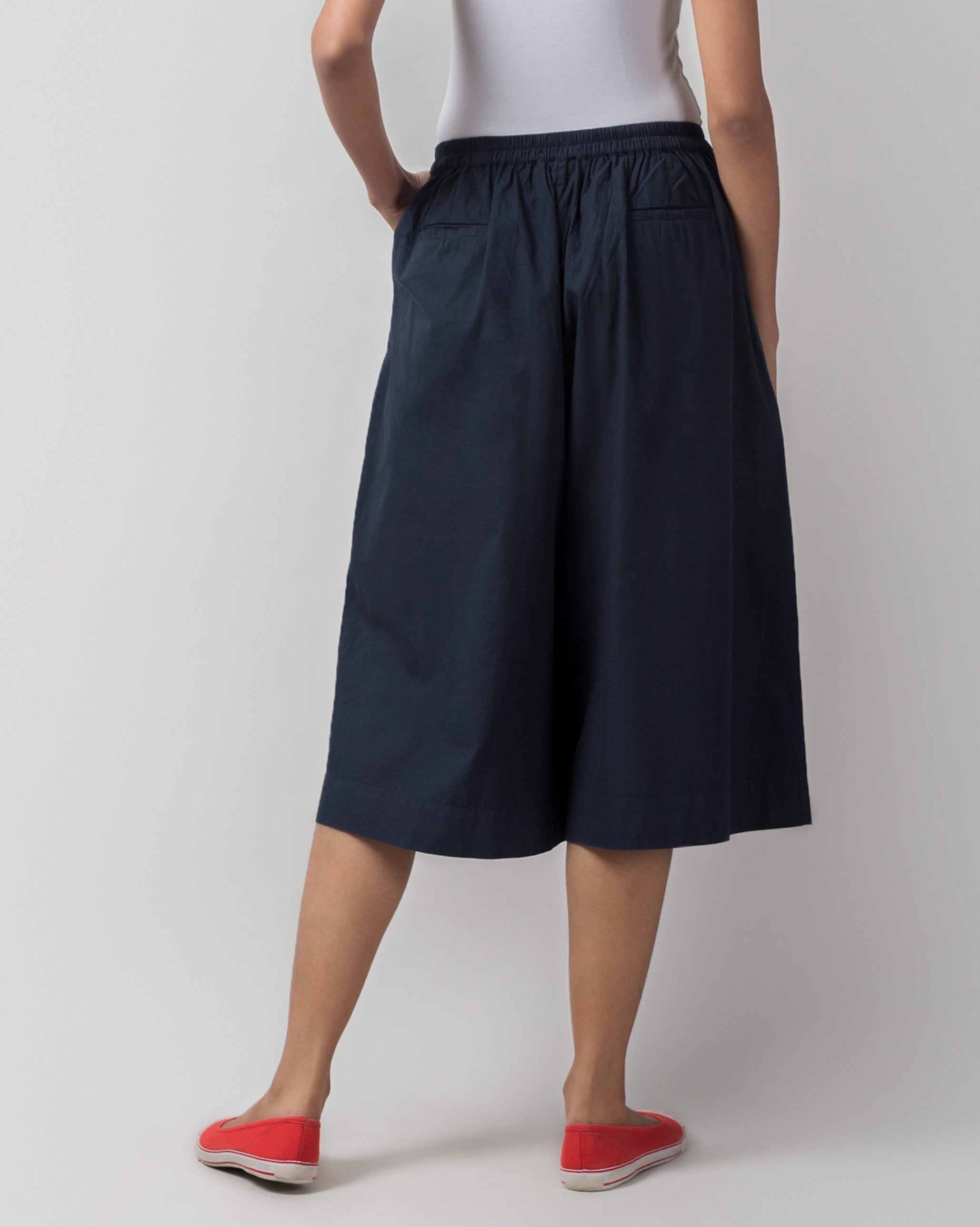 Front Pleat Pants - Blue