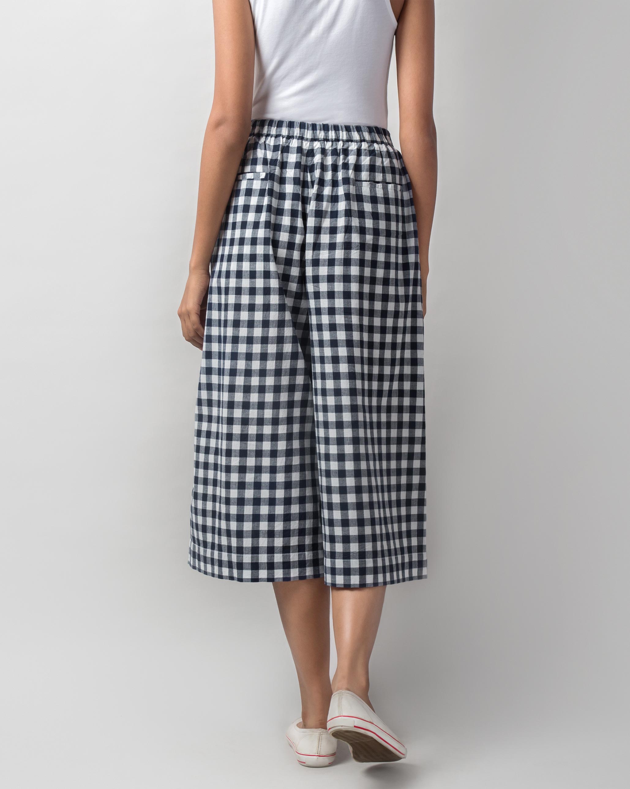 Front Pleat Pants - Check