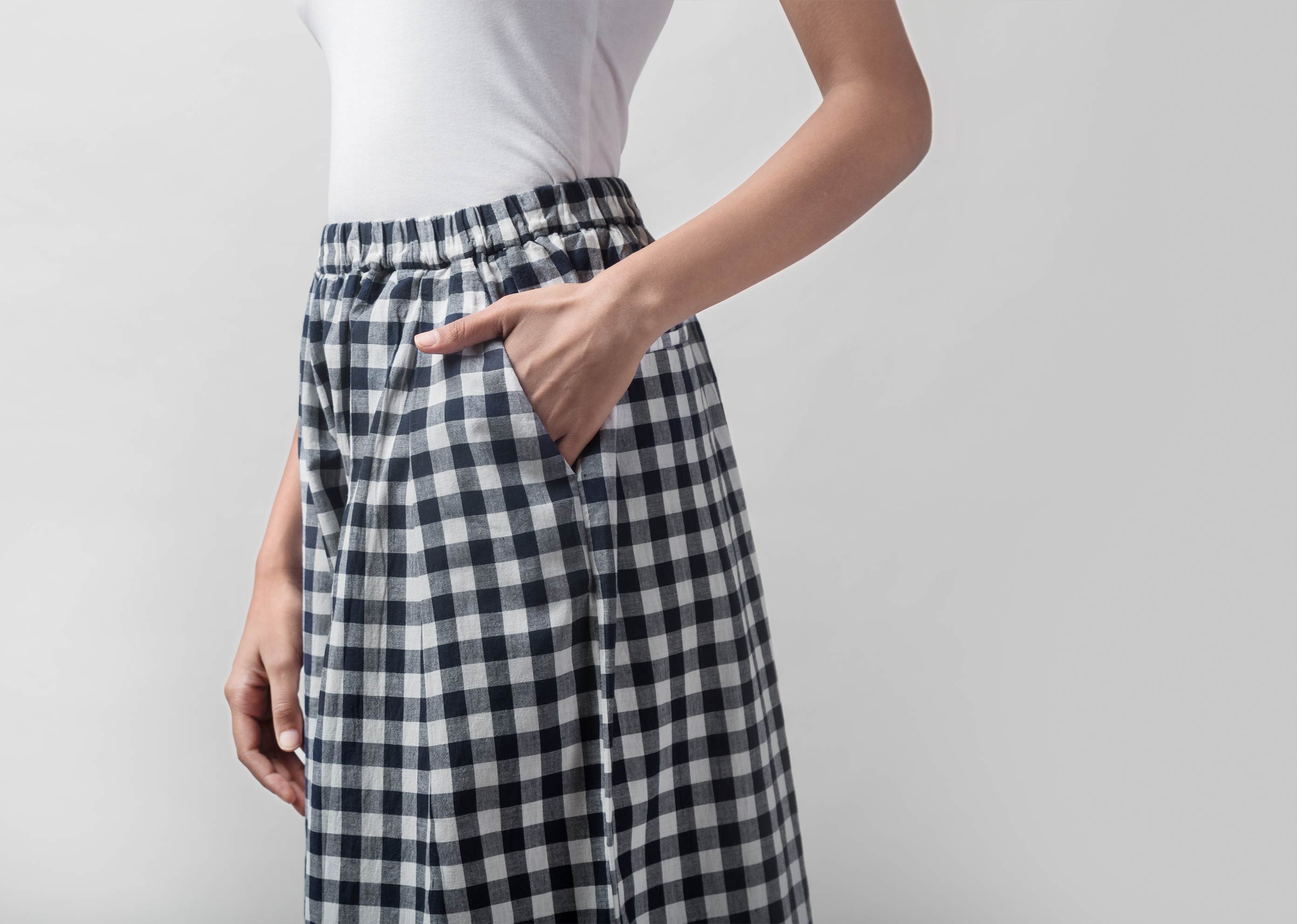 Front Pleat Pants - Check